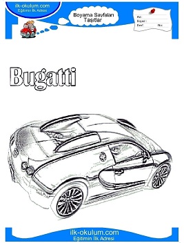 Çocuklar İçin Bugatti Boyama Sayfaları 